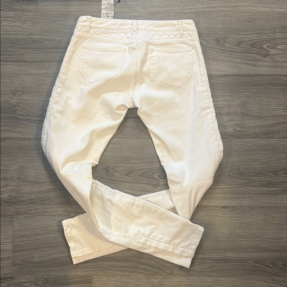 Maje White Skinny Jeans with Tapered Fit and Contrast Stitching - Picture 3 of 7